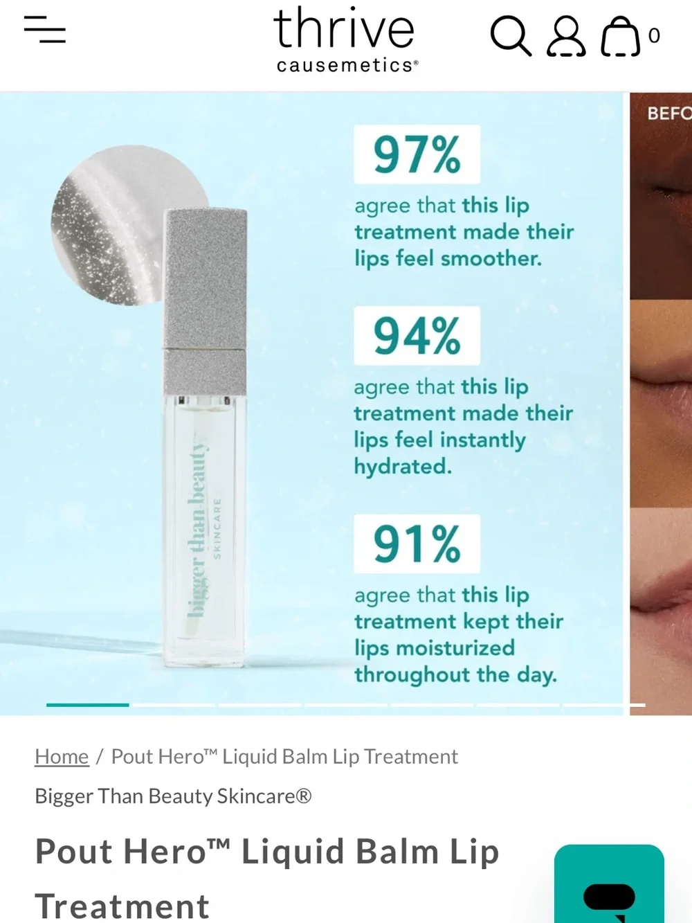 thrive causemetics Pout Hero Liquid Balm Lip Treatment — Gingerbread